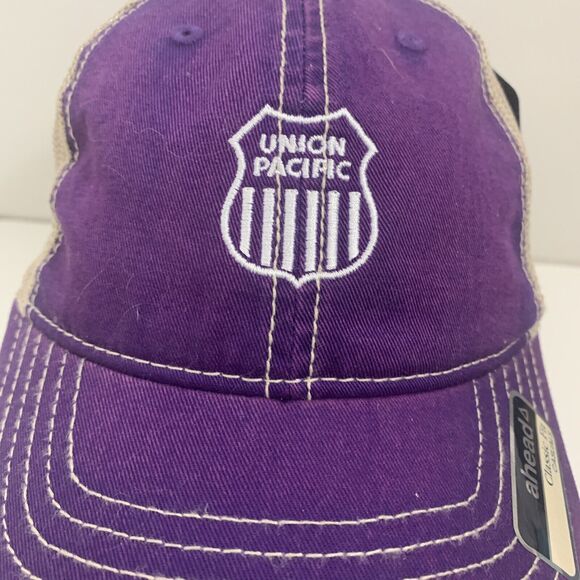 Union Pacific Railroad AHEAD Cap Hat Purple with Pride Flag on the side NWT - Picture 2 of 14
